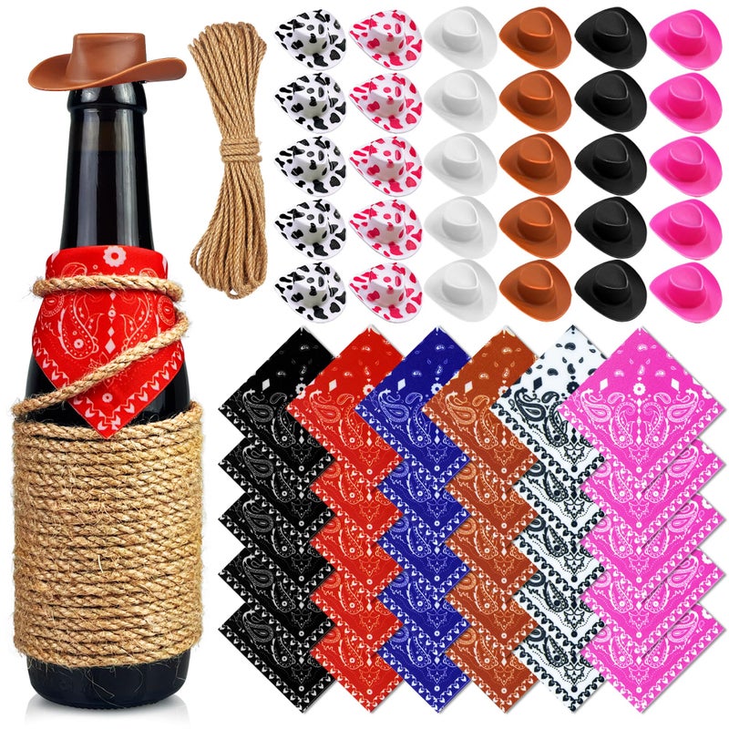 PPXMEEUDC 30 Set Plastic Mini Cowboy Hats Tiny Western Cowgirl Hat Cute Miniature Hat West Party Crafts for Cowboy Cowgirl Party Supplies - Image 1