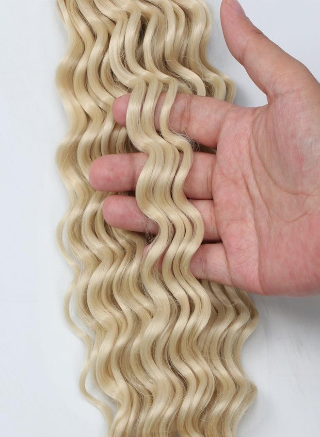 Sharopul Pre-Divided Deep Wave Bulk Hair Boho Braids 4 little pcs for Braiding Knotless Synthetic Hair Blend Extensions Feel Soft 16inch 100gram Bulk Bob Deep Curly Braiding Hair - Image 4