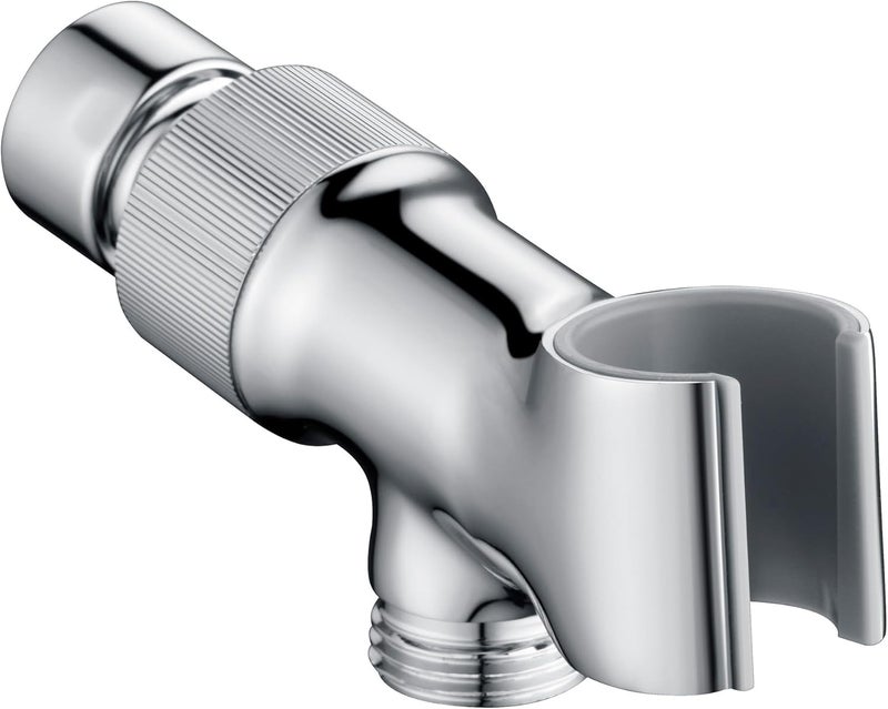Uvish Shower Head Holder All Metal Adjustable Handheld Shower Arm Mount, 1/2" Shower Hose Holder Fits Most Hand Showerheads, Brass Hand Held Shower Head Holder, Easy to Install(Chrome) - Image 1