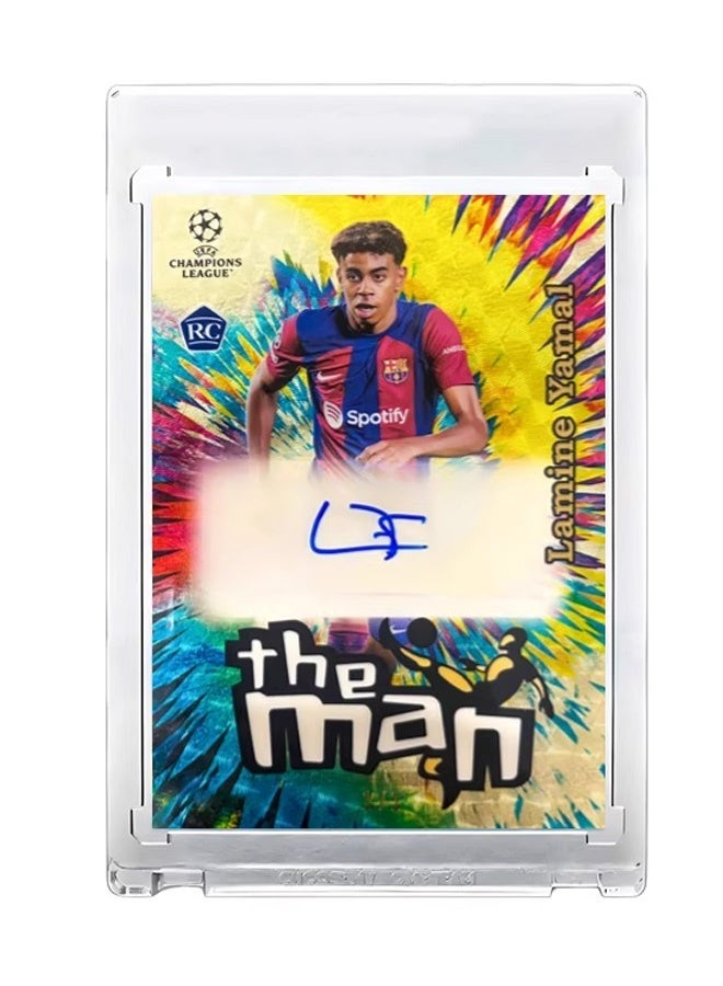 Topps Yamal Signature Football Card Autographed Trading Card Refractor Rookie Collector’s Edition Sports Memorabilia for Fans and Collectors - Image 1