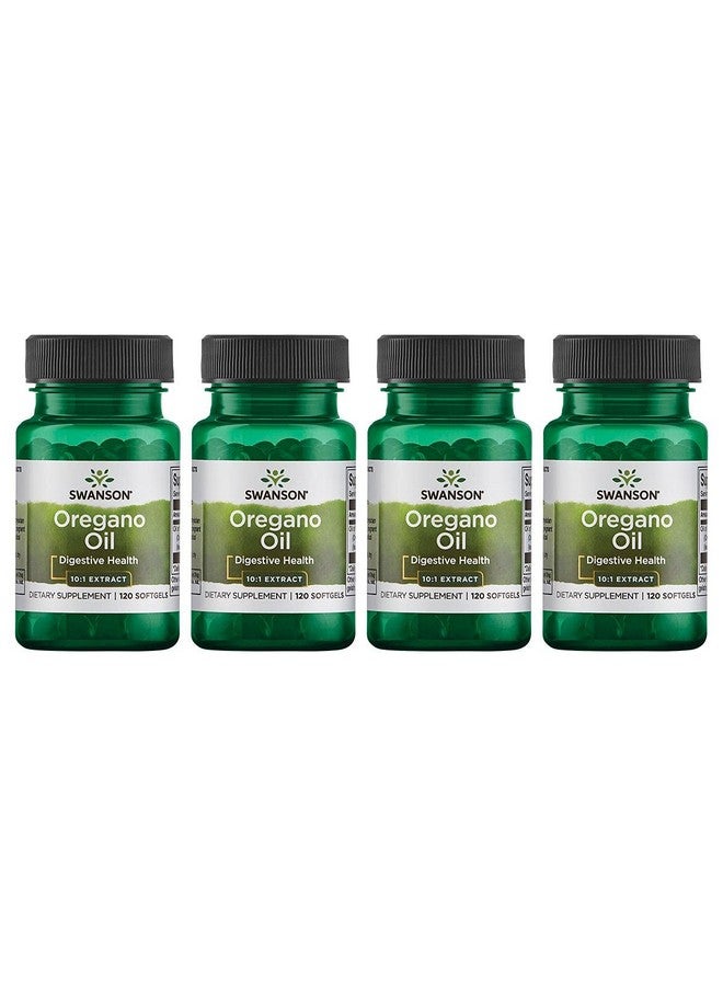 SWANSON Oregano Oil 10:1 Extract Natural Supplement Promoting Digestive Health & Respiratory Support Supports Gastrointestinal System & Urinary Tract Health (120 Softgels 150Mg Each) 4 Pack - Image 1
