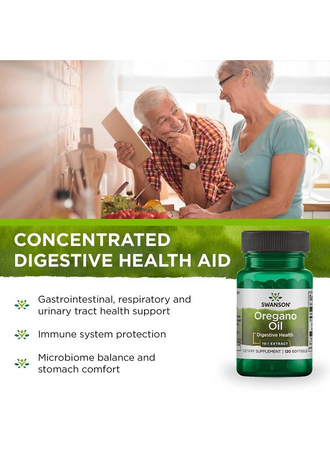 SWANSON Oregano Oil 10:1 Extract Natural Supplement Promoting Digestive Health & Respiratory Support Supports Gastrointestinal System & Urinary Tract Health (120 Softgels 150Mg Each) 4 Pack - Image 5