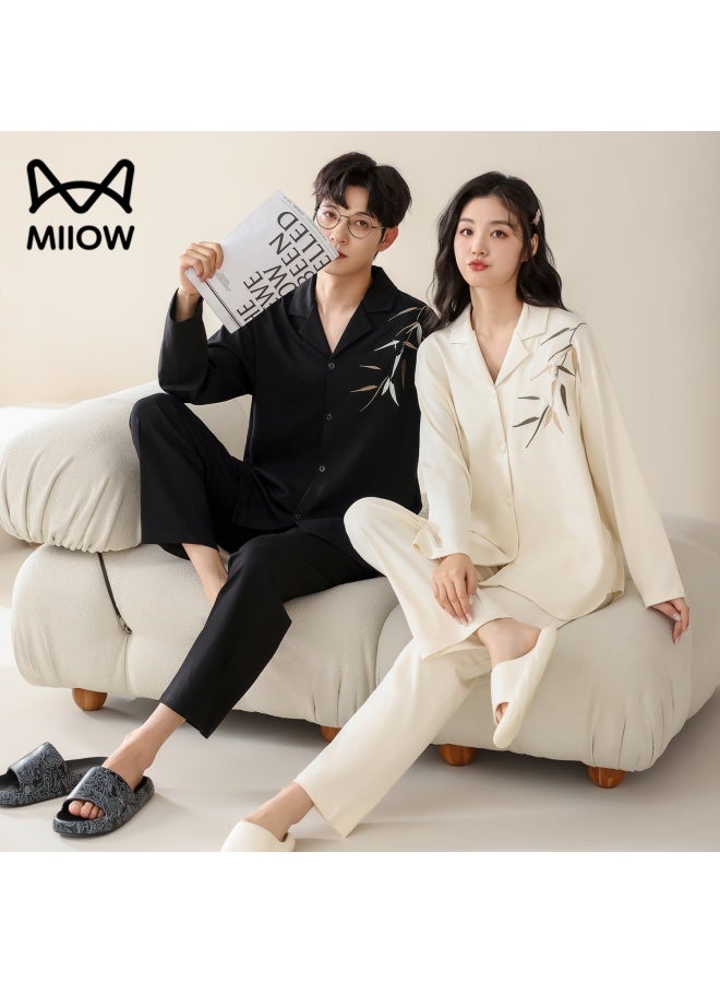 MIIOW Couple's Pajamas For Men And Women, Pure Cotton Autumn And Winter, New Product, New Chinese Style, Wearable Outside, National Trend, Embroidered, Simple Home Wear - Image 5