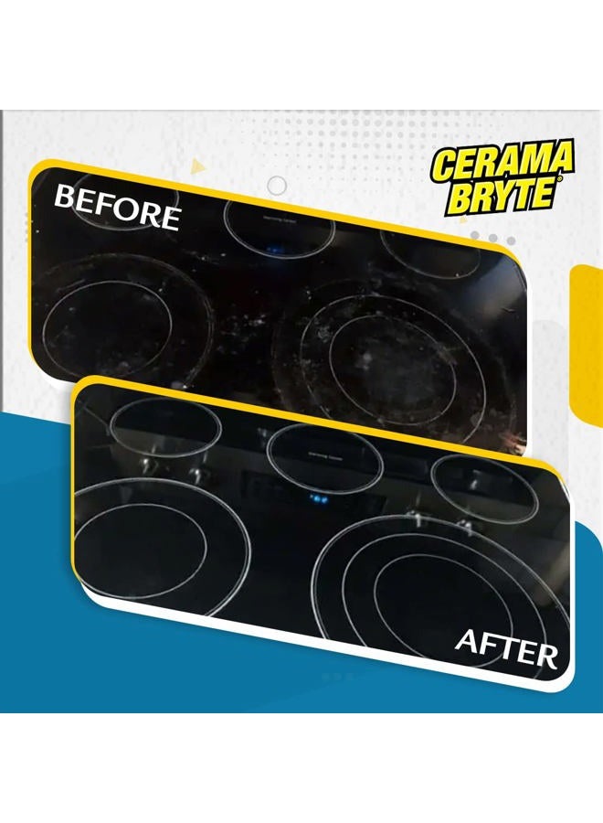 Cerama Bryte 1 × مكشطة و 1 × مجموعة وسادة منظف سطح الطهي والموقد للزجاج - الأسطح الخزفية، مجموعة مكونة من قطعتين - Image 3