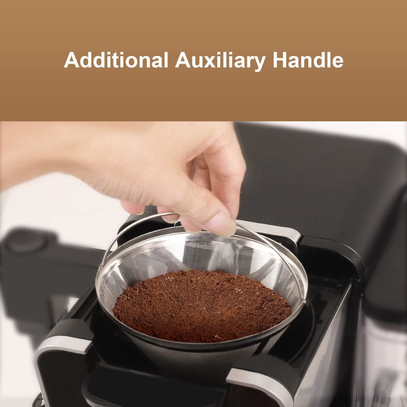brikinte Reusable Coffee Filter Coffee Maker Filters, 304 Stainless Steel Replacement Permanent Basket Filter for Ninja Coffee Bar Brewer Ninja CFP301 DualBrew Ninja Coffee Makers - Image 4