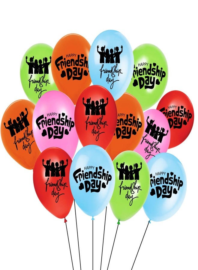 HK balloons 50Pcs Happy Friendship Day Decoration Item Printed Multicolor Balloons Celebrations To Party Favors Friendship Themed Gifts for Women Buddies Besties Sisters Female Girl Boys Rubber - Image 1