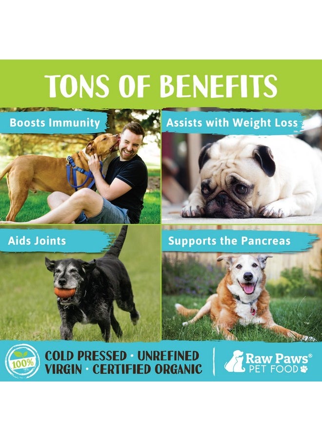 Raw Paws - Organic Virgin Coconut Oil For Dogs & Cats, 8Oz  Supports Immune System, Digestion, Oral Health, Thyroid  All Natural Allergy Relief For Dogs  Hairball Relief - Image 1
