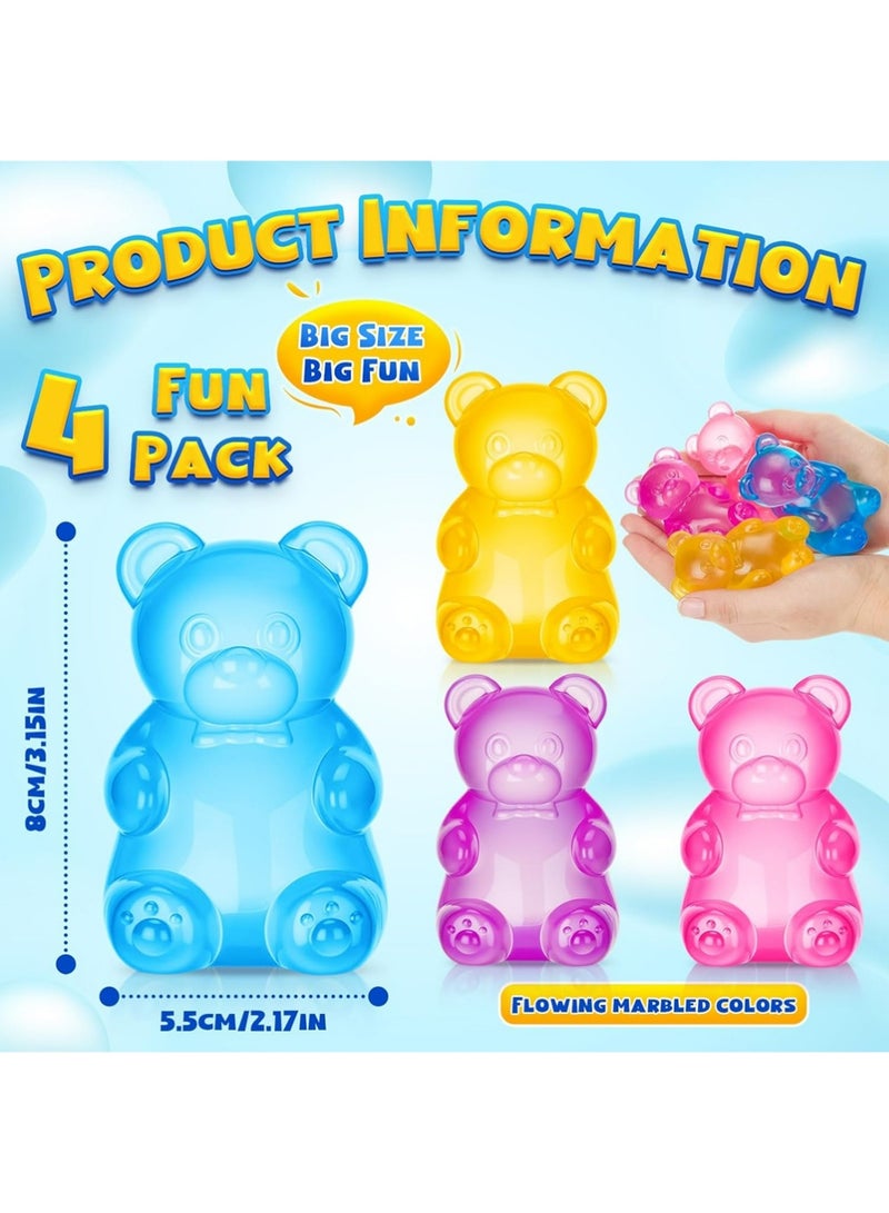 يوجي 4PCS Squishy Fidget ألعاب,دب ملطق الإجهاد دب Squishy الكرات, ملء السكر ألعاب Squishy للأطفال الإغاثة من الإجهاد, الكرات الضغط عالية الكثافة للطلاب تهدئة, ألعاب فيدج ناعمة للغاية للتخفيف من القلق - Image 2