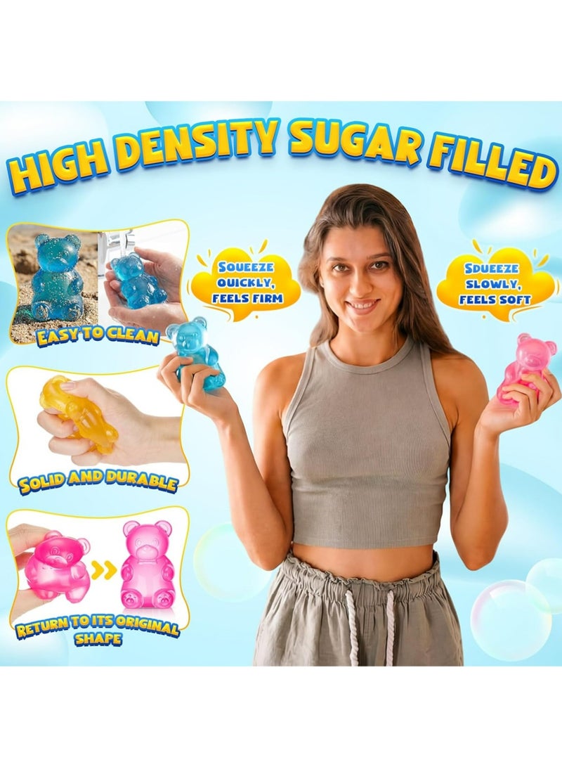 يوجي 4PCS Squishy Fidget ألعاب,دب ملطق الإجهاد دب Squishy الكرات, ملء السكر ألعاب Squishy للأطفال الإغاثة من الإجهاد, الكرات الضغط عالية الكثافة للطلاب تهدئة, ألعاب فيدج ناعمة للغاية للتخفيف من القلق - Image 5