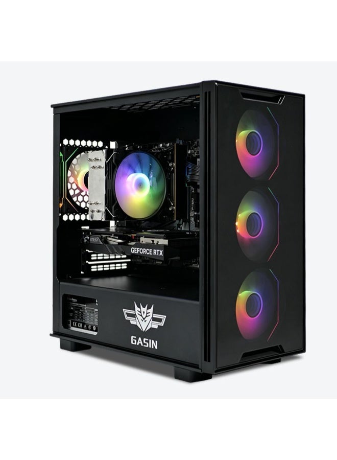 غاز كمبيوتر ألعاب بمعالج Core I5-12400F/بطاقة رسومات Nivida GeForce RTX 4060/محرك أقراص SSD سعة 1 تيرابايت/ذاكرة وصول عشوائي DDR4 سعة 16 جيجابايت/نظام تشغيل Windows 11/ أسود اسود - Image 1