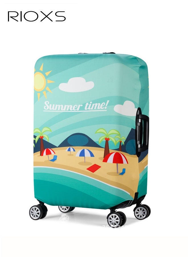 RIOXS Travel Luggage Cover, Elastic Baggage Suitcase Cover Protector Skins with Double Opening, Washable Anti-scratch Luggage Protector Fits for 22-24 Inch Luggage - Image 1