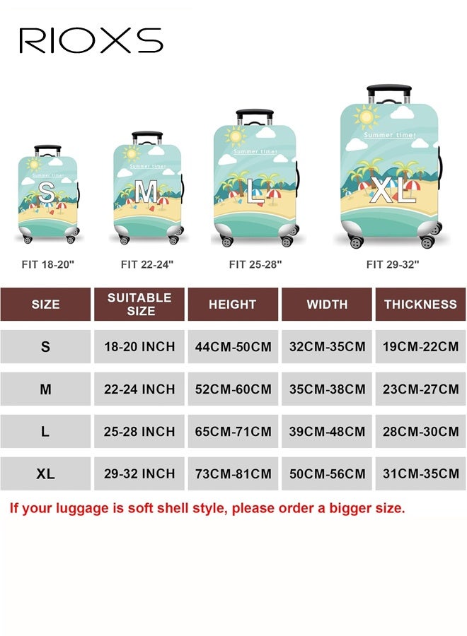 RIOXS Travel Luggage Cover, Elastic Baggage Suitcase Cover Protector Skins with Double Opening, Washable Anti-scratch Luggage Protector Fits for 22-24 Inch Luggage - Image 4