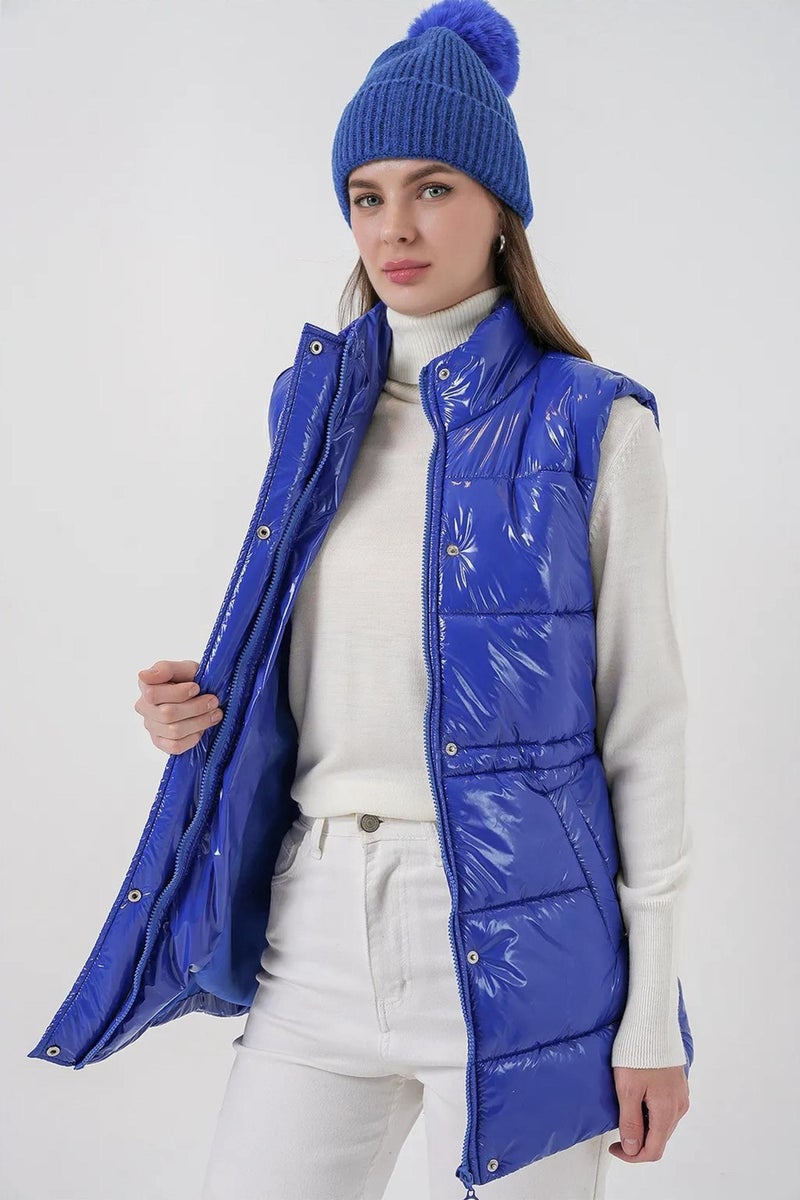 BIG DART BDART Shiny Zippered Puffer Vest - Image 5