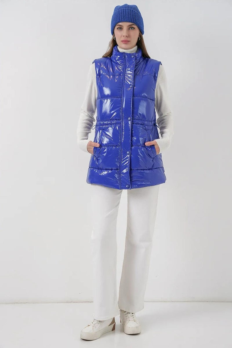 BIG DART BDART Shiny Zippered Puffer Vest - Image 3