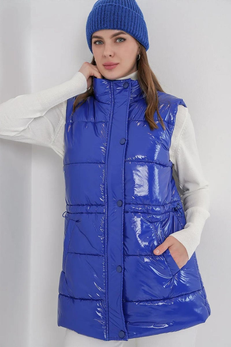 BIG DART BDART Shiny Zippered Puffer Vest - Image 1