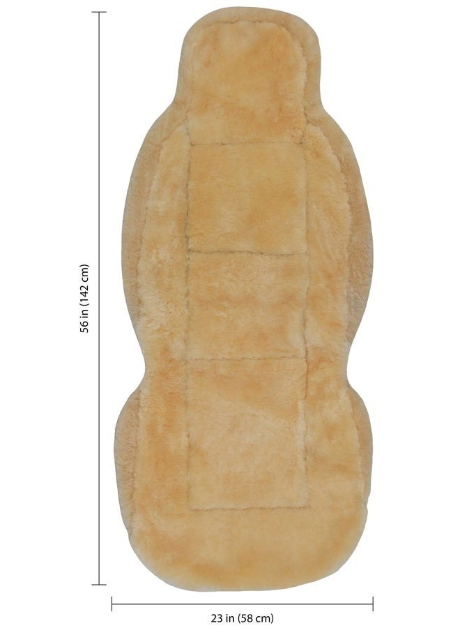 Eurow Sheepskin Seat Cover, 56 by 23 Inches, Beige - Image 3