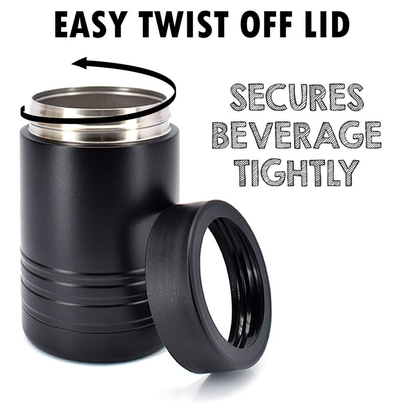 Clear Water Home Goo 4-in-1 Stainless Steel 12 oz Double Wall Vacuum Insulated Can or Bottle Cooler Keeps Beverage Cold for Hours - Also Fits 16 oz Cans - Powder Coated Black - Clear Water Home Goods - Image 2