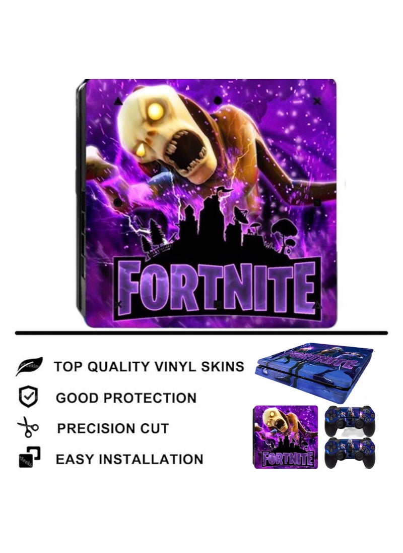 Generic 3-Piece Fortnite Printed Gaming Console And Controller Vinyl Skins Sticker Set For PlayStation 4/PS4  - Image 2