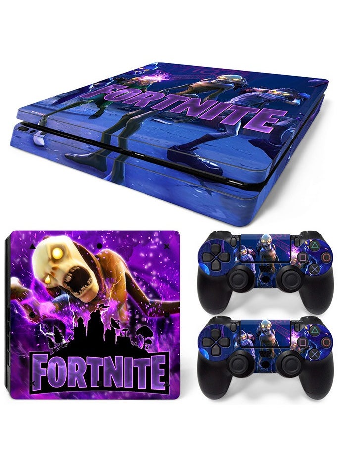 Generic 3-Piece Fortnite Printed Gaming Console And Controller Vinyl Skins Sticker Set For PlayStation 4/PS4  - Image 1