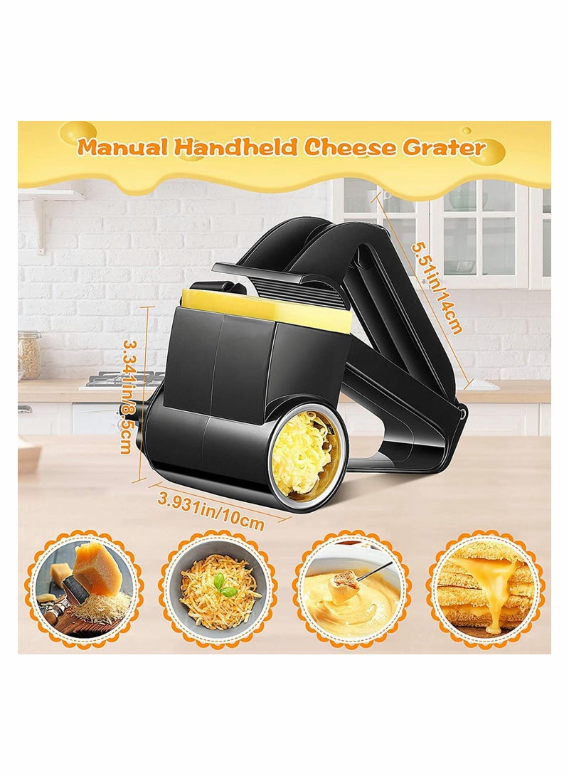 SOLARAE Cheese Grater Rotary Manual Handheld Cheese Grater, with Stainless Steel Drum for Grating Hard Cheese Chocolate Nuts Kitchen Tool - Image 4