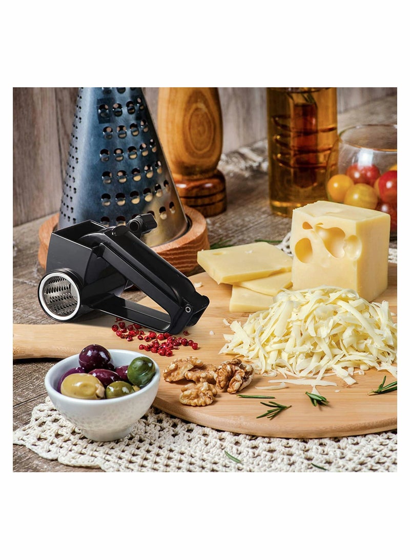 SOLARAE Cheese Grater Rotary Manual Handheld Cheese Grater, with Stainless Steel Drum for Grating Hard Cheese Chocolate Nuts Kitchen Tool - Image 3