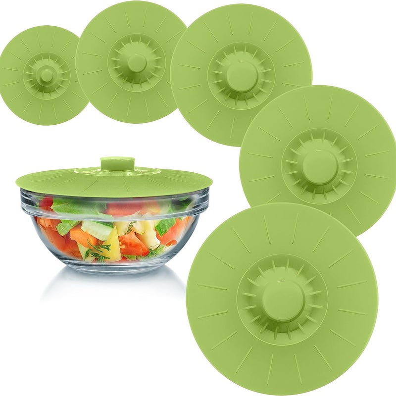 Food-Grade Silicone Fresh-Keeping Lids – Five-Piece Universal Bowl Set - Image 2