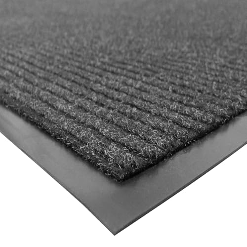 UNIMAT UNIMAT Traffic Guard Door Mat 4x 6 Heavy Duty Waterproof Doormat Stain and Fade Resistant Welcome Mats Durable Rubber Backing Low Profile Entryway Rug Shoe and Boot Scraper Charcoal 