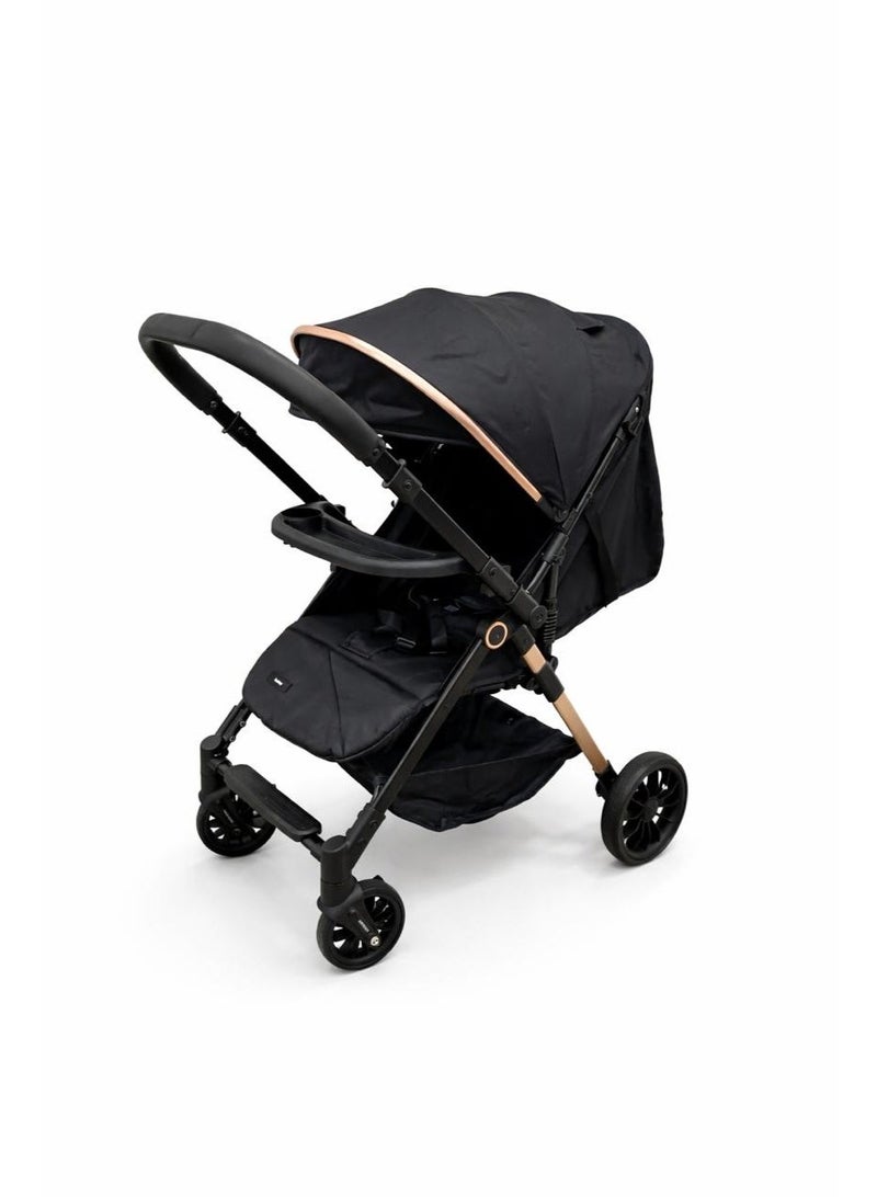 burbay Lightweight Foldable Baby Stroller - 2-Way Compact Travel Stroller with Protective Canopy & One-Hand Fold, Suitable for 0-4 Years - Image 5