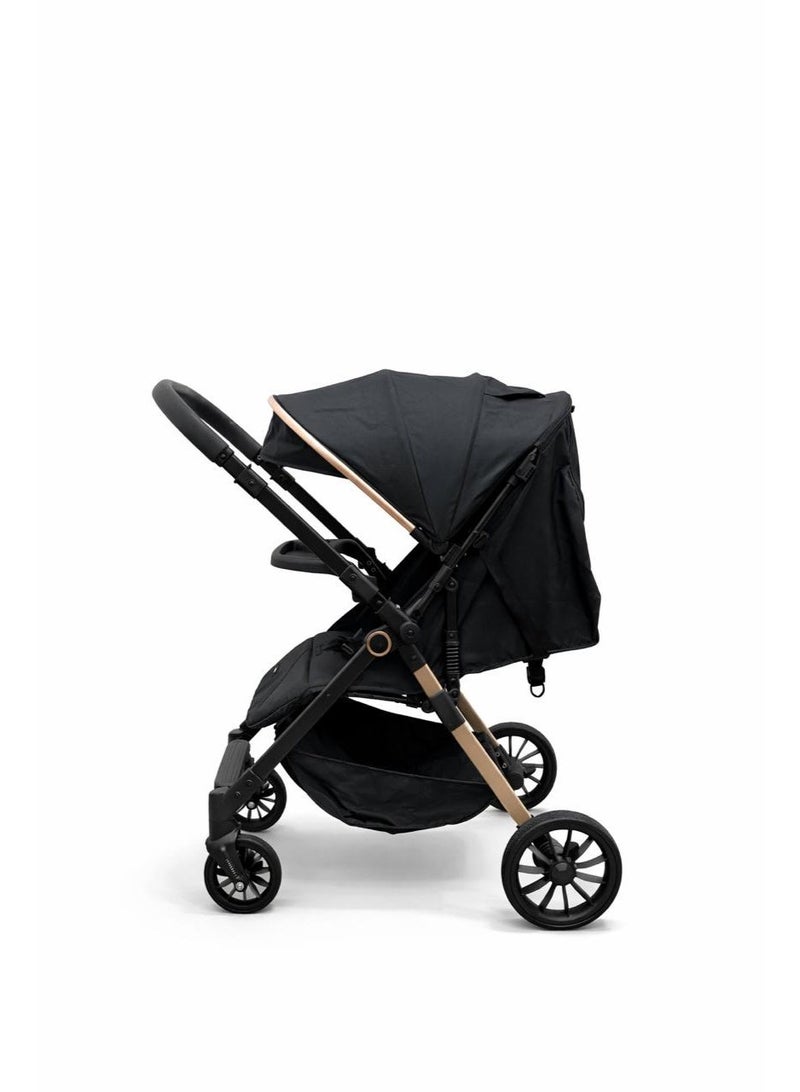 burbay Lightweight Foldable Baby Stroller - 2-Way Compact Travel Stroller with Protective Canopy & One-Hand Fold, Suitable for 0-4 Years - Image 4