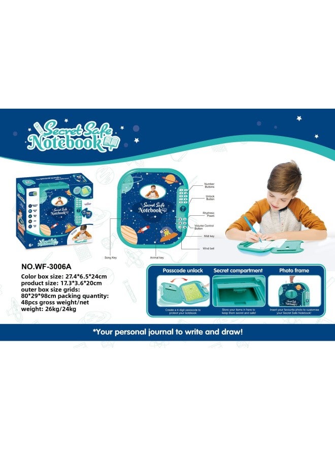 Simulation ATM Cash Machine Mini Password Safe Deposit Box Piggy Bank Automatic Roll Money Piggy Bank Children's Toys-Color:3006a [green] Secret Notebook [minimum Bid Of 48 Pieces] - Image 1