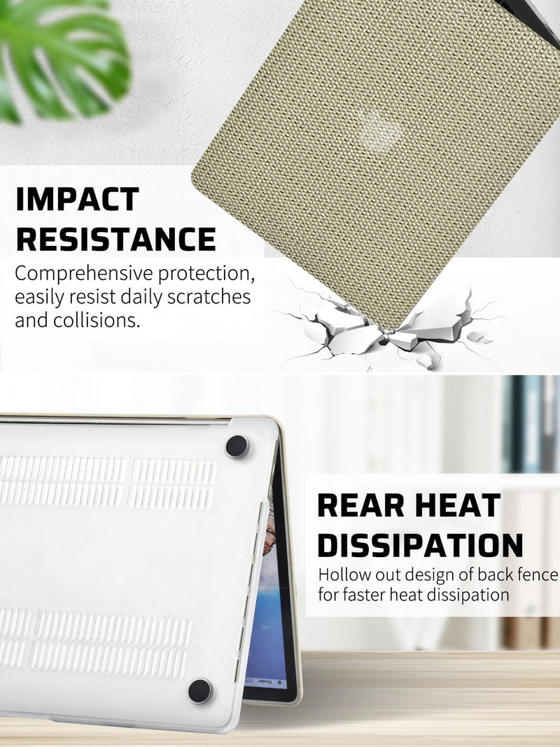 Seorsok متوافق مع حافظة MacBook Pro 13 بوصة M2 2023 2022 2021-2016 A2338 M1 A2251 A2289 A2159 A1989 A1708 A1706 حافظة صلبة من الجلد الأنيق والبلاستيك غطاء لوحة مفاتيح شفاف من القماش المنسوج الكتاني - Image 3
