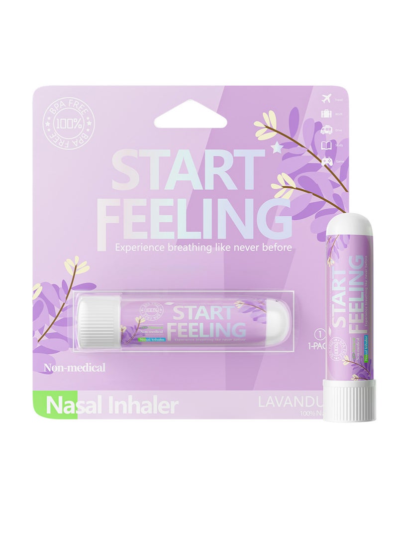START FEELING 1pc On-the-Go Portable Aromatherapy Nasal Inhaler Personal Diffuser Sniffer Stick With Essential Oils Refreshing Menthol for Stress Anxiety Relief Soothes Comforts Boosts Focus  - Image 2