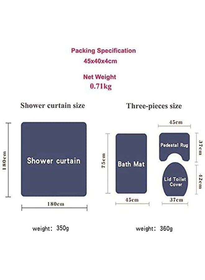 DDS-DUDES 4Pcs Easter Shower Curtain Sets，Funny Rabbit Easter and Blue Eggs for Bathroom Decor，Happy Easter Rabbit Waterproof Fabric Curtains with Hooks 71x71 inches (Colour F) - Image 5