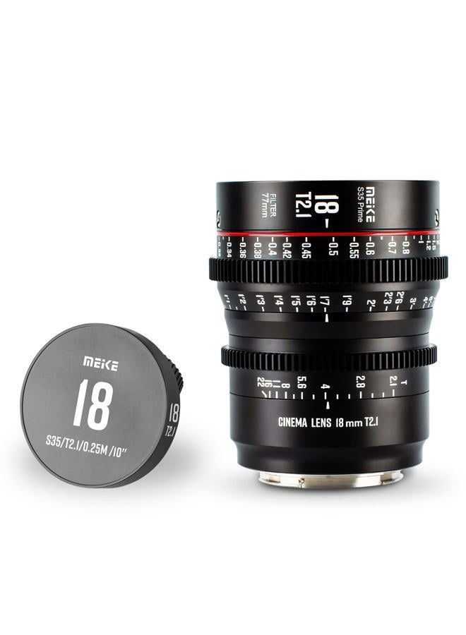Meike عدسة سينمائية يدوية التركيز MEKE 18mm T2.1 سوبر 35 برايم للتوافق مع كاميرات EF-Mount مثل C200 و C300 II و RED Komodo و BMPCC 6K و Z CAM E2-S6 و BMPCC6K Pro - Image 1