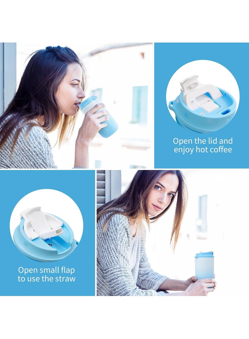 FJbottle 450ml Travel Coffee Mug - Double Wall Insulated Stainless Steel - Reusable Leak-Proof Thermal Tumbler - Two Ways to Drink - Perfect for Commuting, Office & Traveling - Image 4