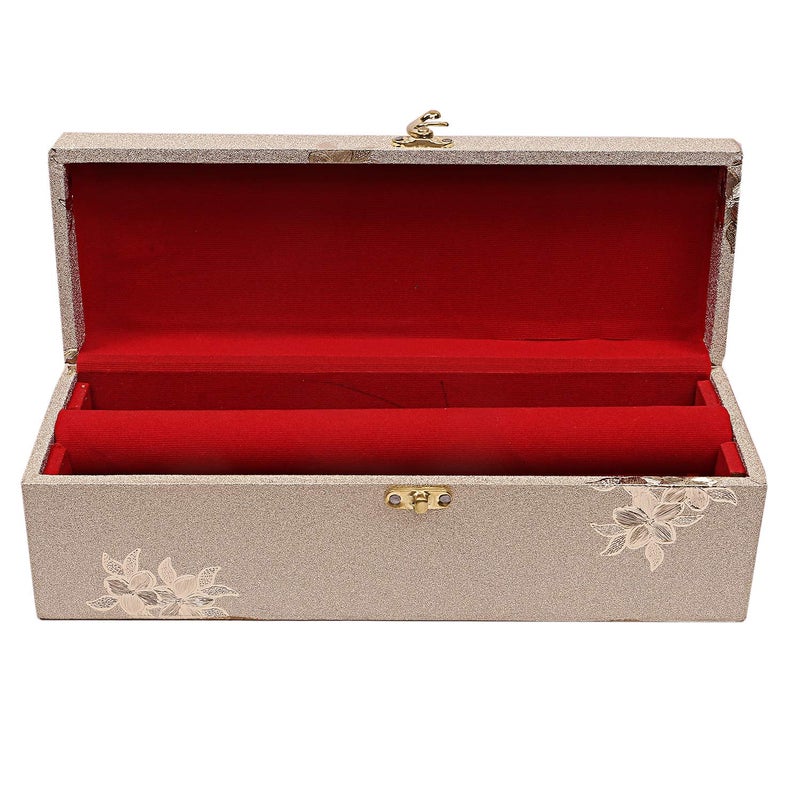 Kuber Industries Kuber Industries CTKTC6857 Wooden One Rod Bangle Storage Box with Lock System (Golden, 30 cm x 10 cm x 10 cm)  - Image 5