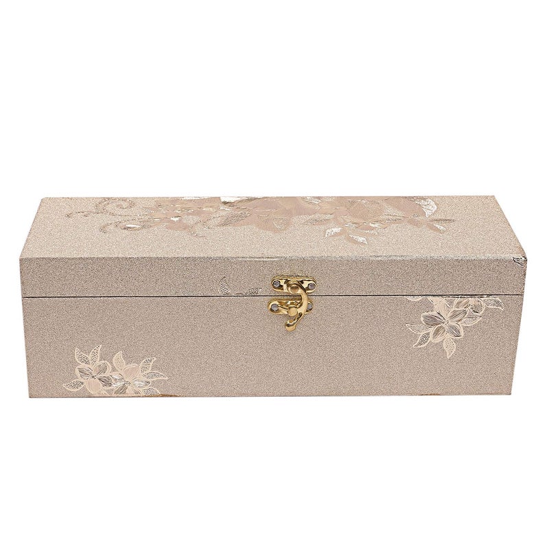 Kuber Industries Kuber Industries CTKTC6857 Wooden One Rod Bangle Storage Box with Lock System (Golden, 30 cm x 10 cm x 10 cm)  - Image 3