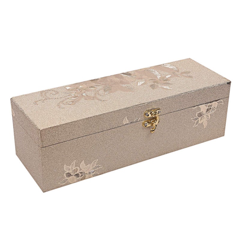 Kuber Industries Kuber Industries CTKTC6857 Wooden One Rod Bangle Storage Box with Lock System (Golden, 30 cm x 10 cm x 10 cm)  - Image 2