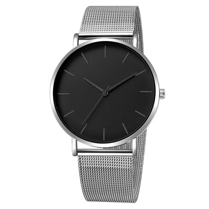 Y&D Foreign Trade European American Simple Fashion Men's Watch Stainless Steel Mesh Band Quartz Watch 40mm - Image 1