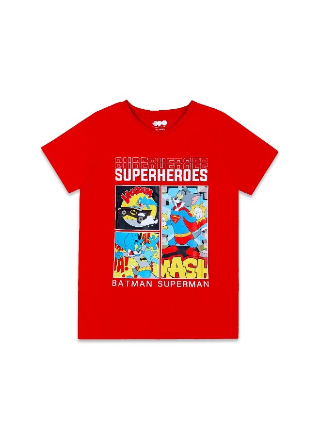Warner Bros.  Boy's Superheroes Short Sleeve T-Shirt - Image 2