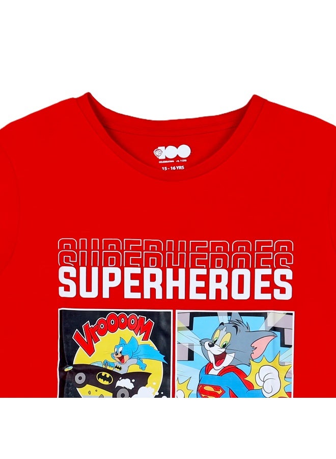 Warner Bros.  Boy's Superheroes Short Sleeve T-Shirt - Image 4