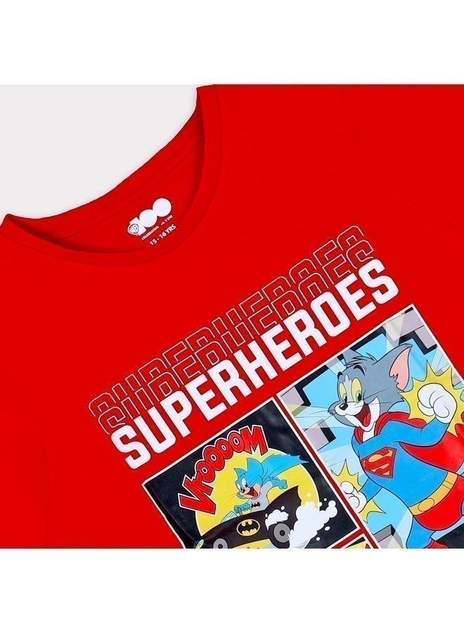 Warner Bros.  Boy's Superheroes Short Sleeve T-Shirt - Image 5