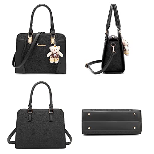 Soperwillton Women's Fashion Handbags Tote Bags Shoulder Bag Top Handle Satchel Purse Set 4pcs - Image 2