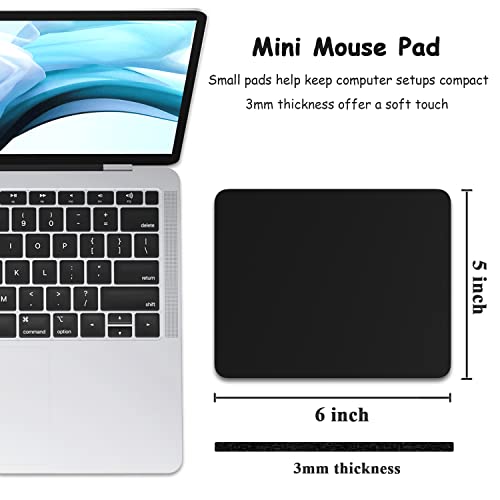 Dapesuom Small Mouse Pad, 5 x 6 Inch Thick Rubber Premium-Textured Non-Slip Portable & Washable Mini Mouse Mat for Women Men Wireless Laptops Keyboard Tray Gaming Work Computer Travel, Jet Black - Image 2