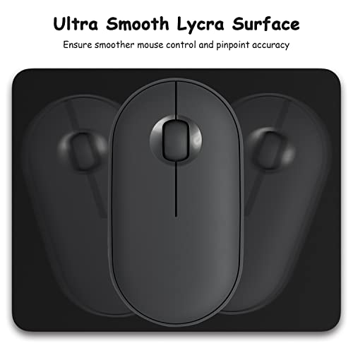 Dapesuom Small Mouse Pad, 5 x 6 Inch Thick Rubber Premium-Textured Non-Slip Portable & Washable Mini Mouse Mat for Women Men Wireless Laptops Keyboard Tray Gaming Work Computer Travel, Jet Black - Image 3