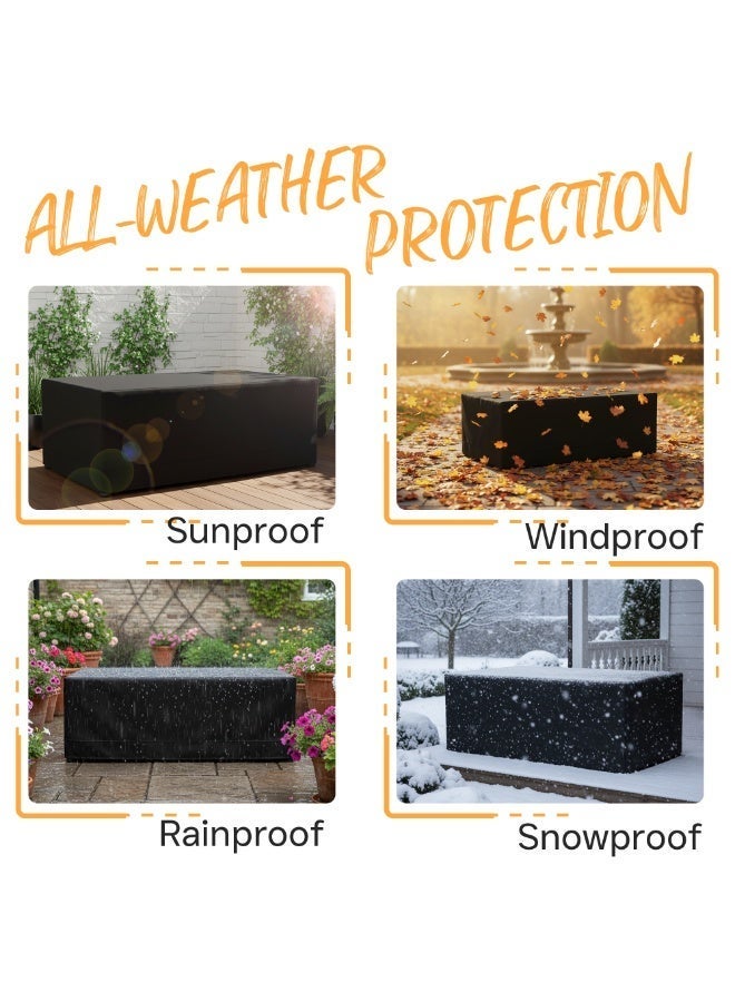 Topify Outdoor Table Cover 190x115x70 cm, Waterproof Patio Furniture Covers, Coffee Table-LARGE - Image 5
