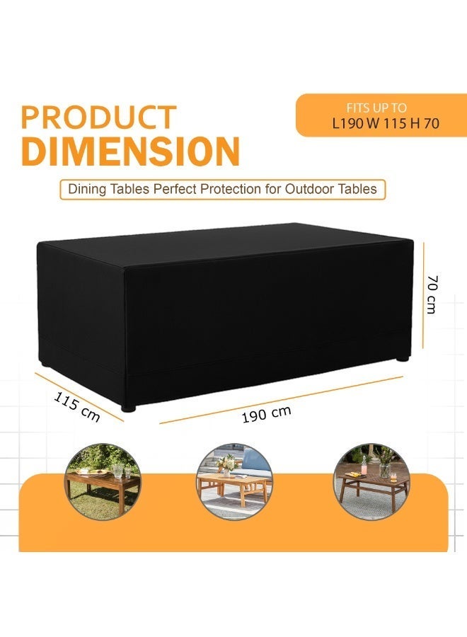 Topify Outdoor Table Cover 190x115x70 cm, Waterproof Patio Furniture Covers, Coffee Table-LARGE - Image 3