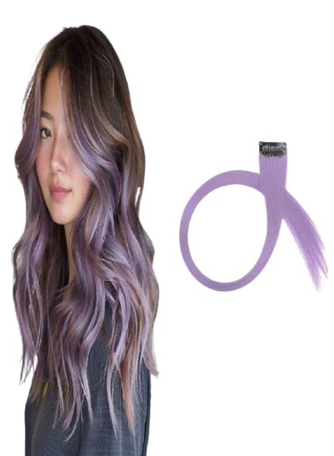 BLUSHIA 2 Pcs Single Clip Synthetic Hair Side Covers Up Extension/Patch For Women, 20 Inch (Lavender) (Pack of 2) - Image 1