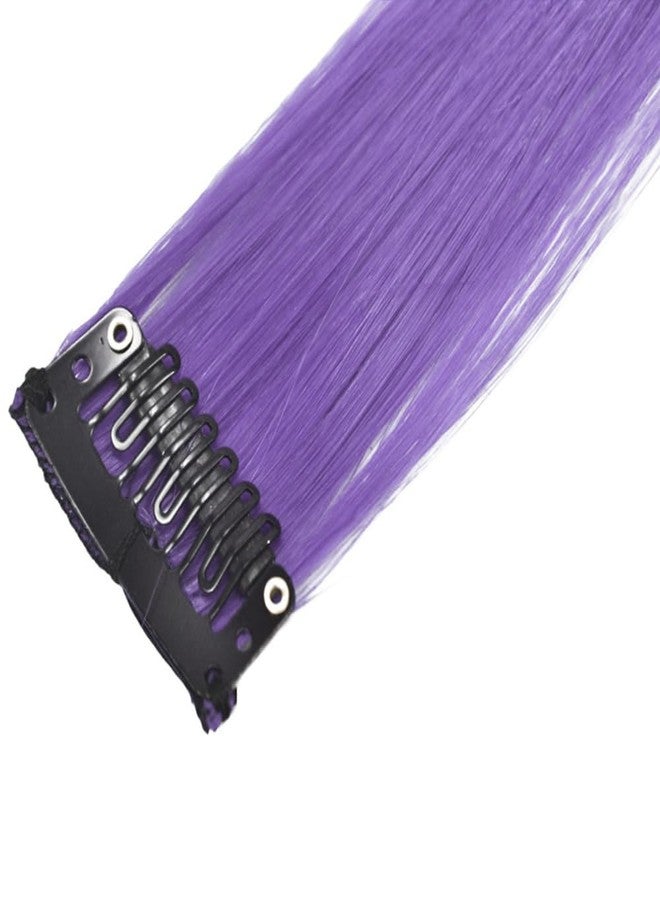 BLUSHIA 2 Pcs Single Clip Synthetic Hair Side Covers Up Extension/Patch For Women, 20 Inch (Lavender) (Pack of 2) - Image 3