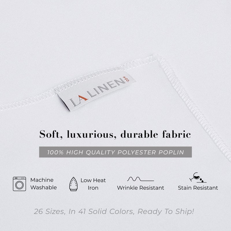 LA Linen Polyester Poplin Washable Rectangular Tablecloth, Stain and Wrinkle Resistant Table Cover Fabric Table Cloth for Dinning, Kitchen, Party, Holiday 60 by 102-Inch, Emerald Green 60 in x 102 in - Image 2